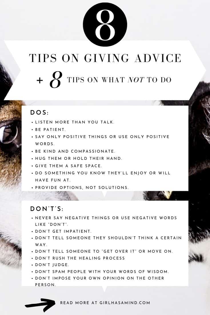 Girl Has a Mind - 8 Tips On Giving Advice + 8 Tips On What NOT To Do